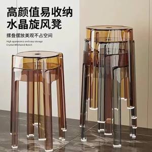 Luxury Thick Stackable Round Plastic Stool