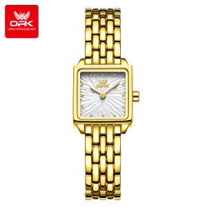 นาฬิกากันน้ำสำหรับผู้หญิง OPK 2025ของแท้รุ่นใหม่นาฬิกาสแตนเลสสายเหล็กหรูหราควอตซ์ของผู้หญิง