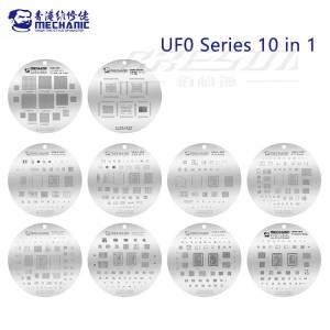 Mechanic 10 in 1 UFO Series High Temperature Resistance Quare Round Hole BGA Reballing Steel Stencil for iPhone 8-16 Series tool