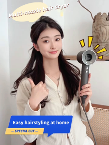 High Speed Leafless ion Hair Dryer 6 In 1 1400W Power Negative 2 billion Ion Hair Dryer Full set 吹风机