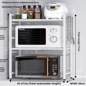 Expandable Multi-Layer Storage Shelf For Kitchen Appliances