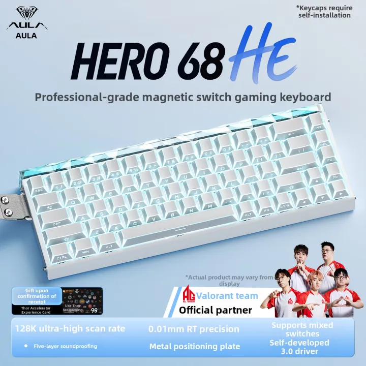 AULA-MOJING | Magnetic Transparent Mechanical Keyboard with RT Lighting Gaming E-Sports High Performance