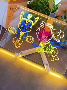 Bảng Thông Báo Acrylic Phát Sáng Cho Trẻ Em Bảng Vẽ Phát Sáng Có Thể Viết Lại Với 7 Bút Dạ Quang Nhiều Màu Sắc Dụng Cụ Giao Tiếp Tự Làm