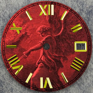 28.5mm NH35 Dial Retro Angel Painting Design High-Quality Replacement Part for Watches with NH35/NH38 Movement