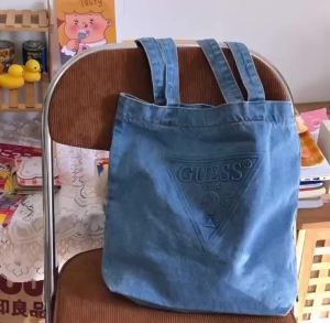 Trend GUESS Bag Big Women Hand Bag Casual Shoulder Bag Denim Tote Bag
