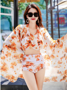 ชุดว่ายน้ำเซ็กซี่ ชุดว่ายน้ำบิกินี่ ชุดว่ายน้ำสามชิ้น ชุดว่ายน้ำผ้าชีฟอง ชุดว่ายน้ำฤดูร้อนสำหรับผู้หญิง ชุดว่ายน้ำสไตล์น้ำพุร้อน