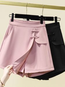 Fashion Asymmetrical Cover Span Short Pantskirt Chubby Girl Plus Size Female Summer New Arrival High Waist Slimming Sense of Design Fifth Pants