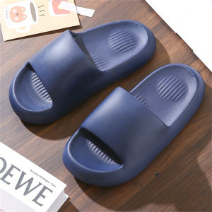 in BLUE Summer Thick Bottom Slippers Men Women Waterproof Non-Slip EVA Moccasins Comfortable Soft Sensation Flat Heel Sandals