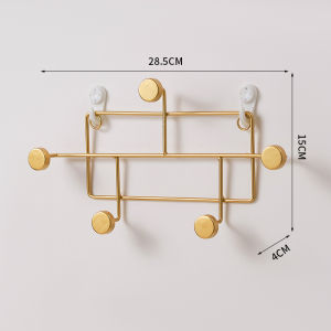 Nordic Style Entrance Decorative Hook Iron Material Dot Pattern Key Clothes Coat Hook No Drilling Required for Hallway Use