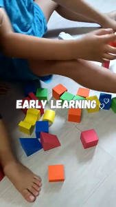 Kids Building Blocks Set – 46pcs Colorful Soft EVA Cartoon Bricks Early Education Learning Toy for Children