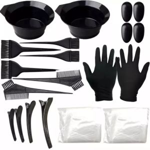 O-New 22pcs Hair Color Dye Bowl Comb Brushes Tool Kit Set Tint Coloring Dye Bowl Comb Brush Twin Headed Brushes Dyeing Cape Kits DIY-Hair-Coloring-Kit