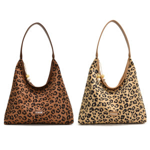 Tote Bag for Women Leopard Print Underarm Bag PU Leather Large Capacity Handbag Hobo Bag for Commute Travel