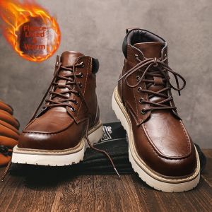 NUDANLAI | Vintage High-top Fleece Insulated Leather Boots for Men