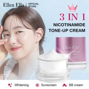 ELLEN ELLA 3-in-1 Tone Up Cream SPF25+ PA++ pemutih tabir surya dan krim BB-Direkomendasikan oleh salon kecantikan Korea Glass skin