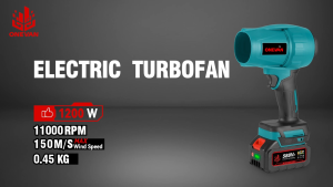 1200W Power Brushed Turbocharger Turbofan Maximum Wind Speed 150 M/S Multifunctional Cleaning Tool Adapted to 18v Makita Battery