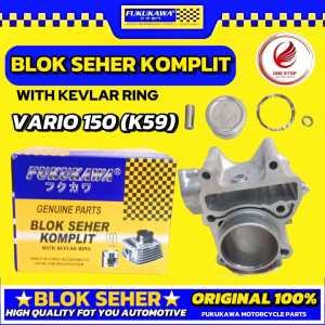 BLOK SEHER + PISTON KIT KOMPLIT VARIO 150 K59 ORIGINAL ORI ASLI FUKUKAWA