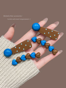 Retro Polka Dot Hair Clip Womens Side Bangs Duckbill Hair Clip Hair Accessories Korean Style Daily Use Medium Length Hair