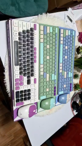 Keyboard+Mouse Wireless GADONX GX-WKM-1 คีบอร์ดเมาส์ สีพาสเทล สุดฮอต สวยหวานน่ารัก รับประกันสินค้า 2 ปี