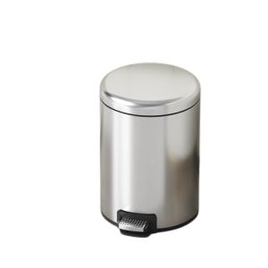 6L/10L round pedal trash can stainless steel trash bin with lid for bathroom/bedroom/living room/kitchen