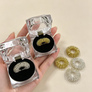 Finger Acupuncture Massager Ring for Pain Relief & Joint Stiffness Hand Therapy Ring TCM Massage Tool Come with Crystal Packa