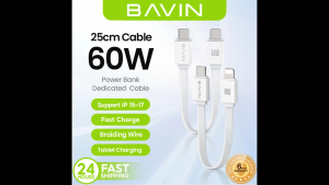 BAVIN CB370 60W PD Fast Charging Mini Braided Data Cable Type-C to Type-C &Type-C to iPh for iPh 15-17