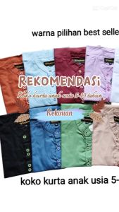 TERBARU Baju Koko Kurta Anak Laki-laki -Baju Atasan Muslim Anak Laki-laki usia 5-13 tahun