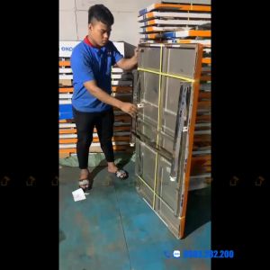 Bàn inox chữ nhật 80x160cm Qui Phúc Bàn ăn inox vuông xếp gọn