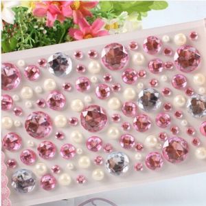 round Gem Water Sticker Diamond Sticker DIY Handmade Crystal Sticker Diamond Band Adhesive Decorative Acrylic Diamond Sticker Heart Sticker