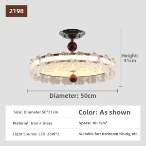 OUCHAO | French Antique Luxurious Flower Glass Ceiling Light