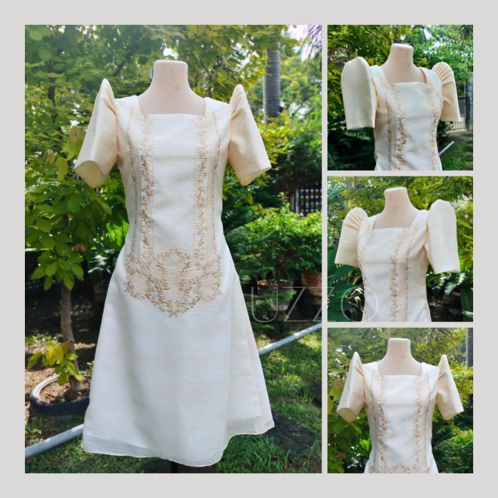 Modern Filipinana Dress High Quality Pina Cocoon Fabric Graduation Oath Taking Formal Attire for Women Lazada PH