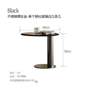 Italian Normcore Coffee Table Accessible Luxury Modern Stone Plate round Combination Living Room Home Small Apartment Stainless Steel Fancy