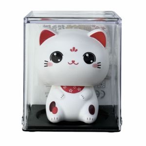 Solar Energy Big Head White Cat: A Lucky Home Toy & Car Decoration