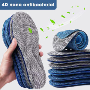 Miếng Lót Bằng Mút Hoạt Tính 4D Có Thể Cắt Được Cho Giày Miếng Lót Thể Thao Mát Xa Kháng Khuẩn Nano Nam Nữ Đế Giày Chỉnh Hình Bàn Chân Phụ Kiện Chạy Bộ