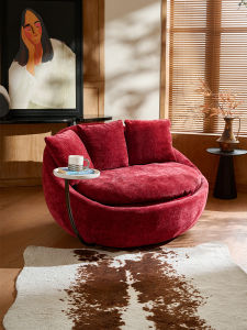 FEISHANGLIJIA | Rotating Round Single Sofa with Side Table