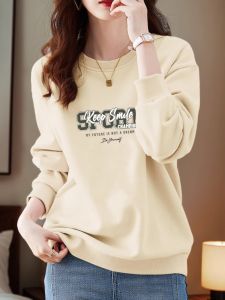 Shandong Jimo Women's Cotton Round Neck Hoodie: Winter Design Sense & Idle Style Outerwear