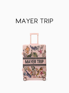 MAYERTRIP Graffiti Ocean Series Aluminum Frame Luggage 20 Inch Carry on Suitcase with Universal Wheels Fashionable Travel Bag