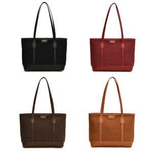 Mireille Women Suede Tote Bag with Zipper Handbag Solid Color Underarm Bag Shopping Bag Commuter Bag