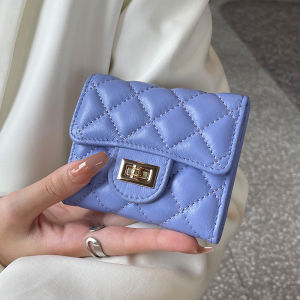 Genuine Leather Wallet Womens Short Three Foldable Small Wallet 2024 New Arrival Soft Goatskin Minimalist Large-Capacity Coin Purse