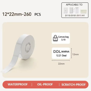 Niimbot D110 Label Sticker White Waterproof Anti-Oil Thermal For D11/D110/D101 Label Printe For School Home Office Organization