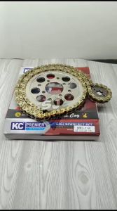 KC Premier GIRSET GIR PAKET SUZUKI SATRIA FU OLD 14T/43T 428H-128 rantai GOLD CHAIN KIT DRIVE KIT KC
