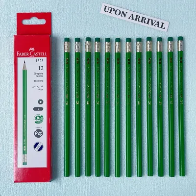 12pcs Faber Castell Green Pencil With Eraser #2 Graphite Pencil Drawing Writing Pencil Quality #1323