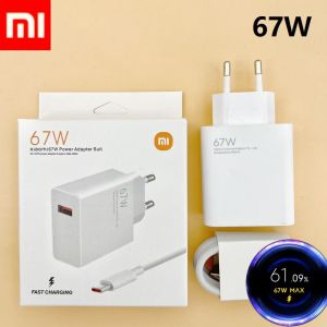 Original Xiaomi Mi 67W EU Turbo Charger Fast Charger 6A USB Type-C Charging Cable Set For Xiaomi 11 Pro & Xiaomi 11 Ultra 36 Minutes Fully Charged For