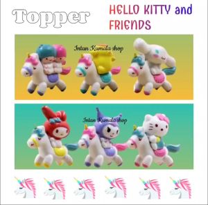 TOPPERS CAKE PAJANGAN HELLO KTY UNICORN ISI 6 PCS