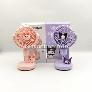TAIYO Fan Portable Stand Karakter Animal Sanrio Kipas Angin 3 Speed Type-C Charger Angle Adjustable