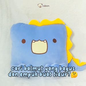 Balmut Bantal Selimut Motif Dino Lucu Warna Biru Choky Cocok Untuk Traveling Mudah dibawa Hangat dan Nyaman By ISTANA BONEKA