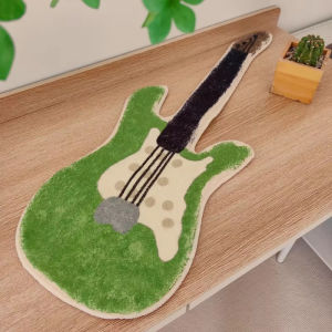 Thảm Lông Mềm Hình Đàn Guitar VIKAMA - Thảm Trải Sàn Sáng Tạo Cạnh Giường Ngủ Cho Phòng Trẻ Em Phòng Ngủ Phòng Khách Thảm Trải Sàn Trong Nhà 100% Polyester