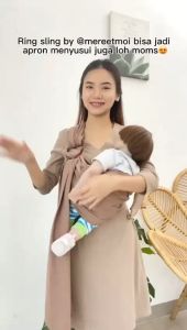Gendongan Mere Et Moi Ring Sling Linen Tanpa Celah | Ring Sling Multifungsi Sebagai Apron | Ring Sling Gendongan Bayi | Gendongan Bayi | Gendongan Anak | Gendongan