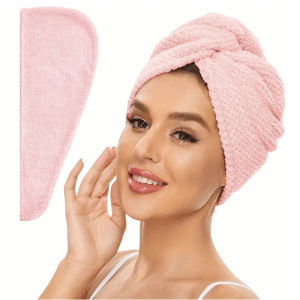 Soft Absorbent Hair Drying Cap Pineapple Texture Hair Towel Wrap Lint-Free Reusable Microfiber Dry Hair Cap for Women