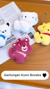 Cute Cartoon Plush Bag Keychain Hadiah Gantungan Kunci Boneka Ganci Hiasan Aksesoris Tas Motif Kartun Lucu Doll Bag Charm