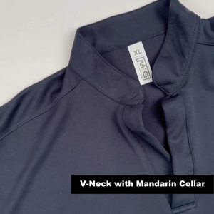 MIG Polyester V Neck Short Sleeve Kurta Collar Tee